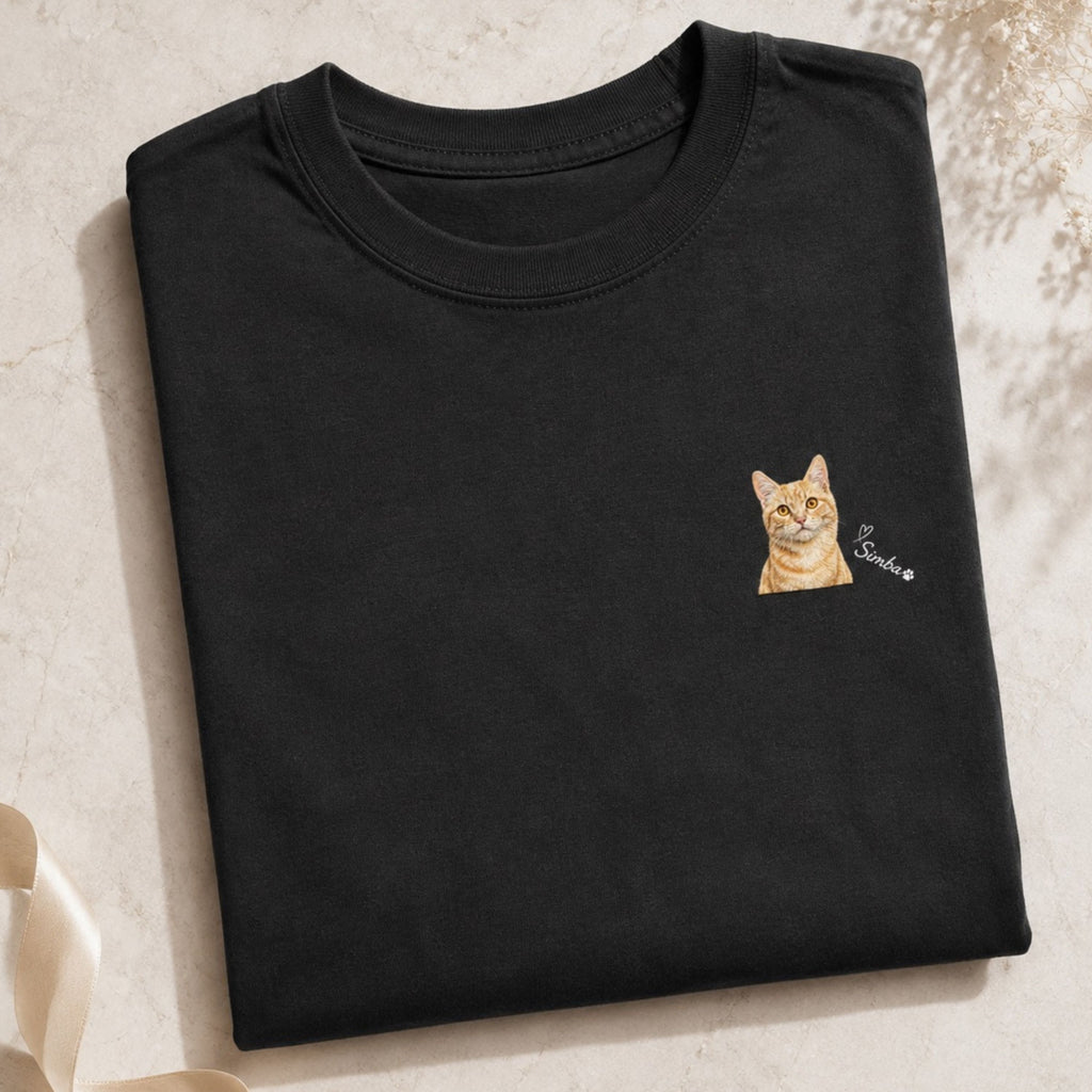 Custom Cat Shirt – Personalized Watercolor Pet Portrait.