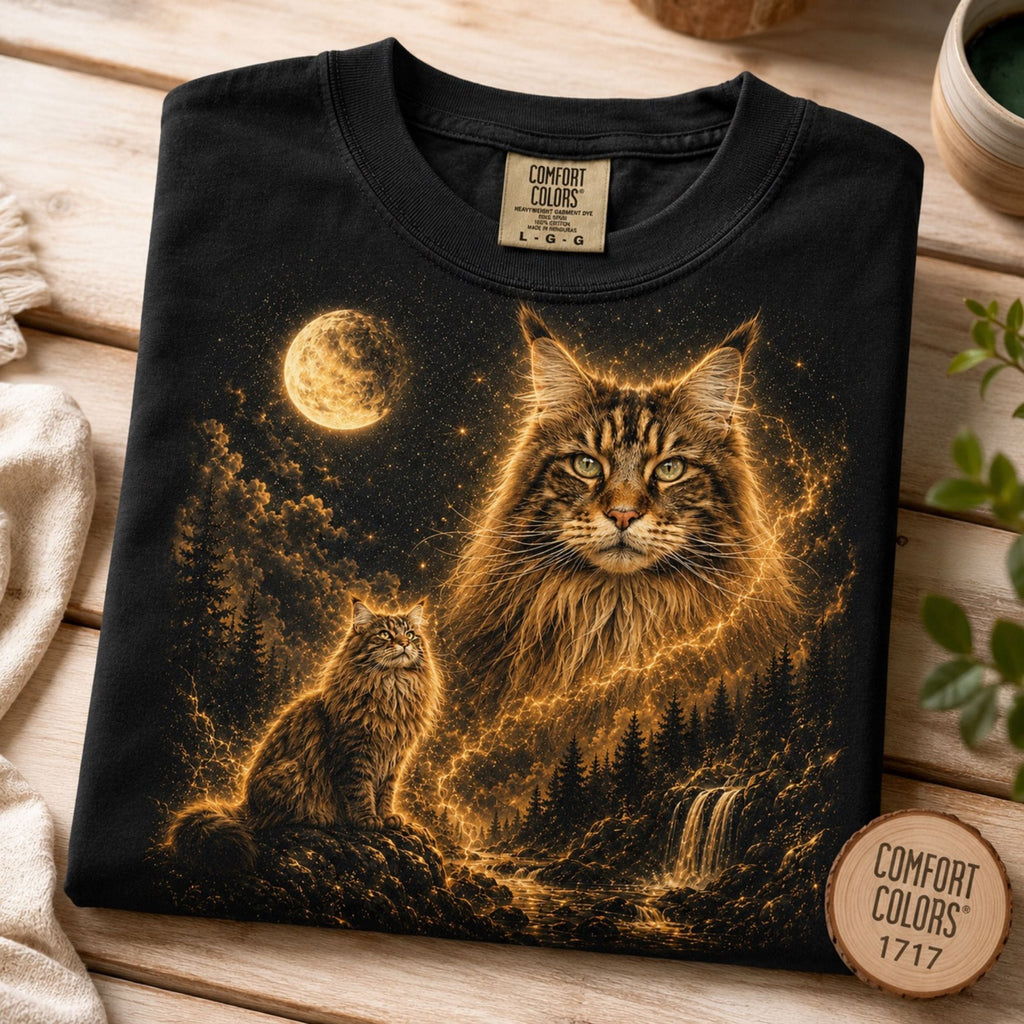 Custom Cat Shirt – Personalized Moon Portrait Tee.