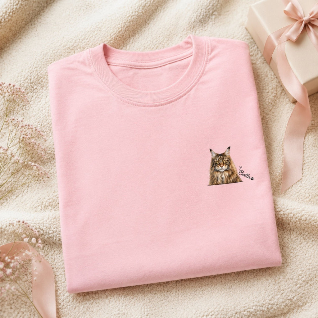 Custom Cat Shirt – Personalized Watercolor Pet Portrait.