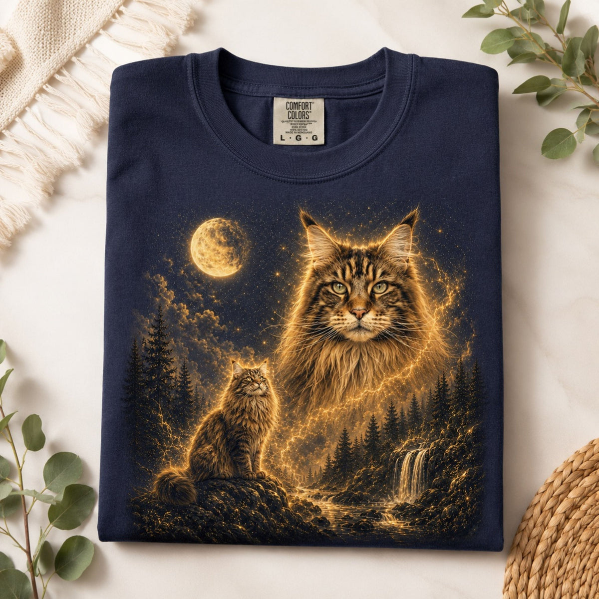 Custom Cat Shirt – Personalized Moon Portrait Tee.
