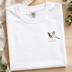 Custom Pet Portrait Shirt – Watercolor Name & Paw Tee.