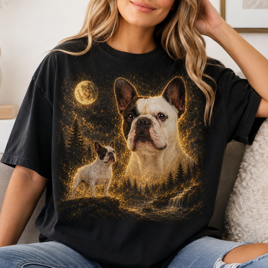 Custom Dog Shirt – Personalized Moon Pet Portrait T-Shirt.
