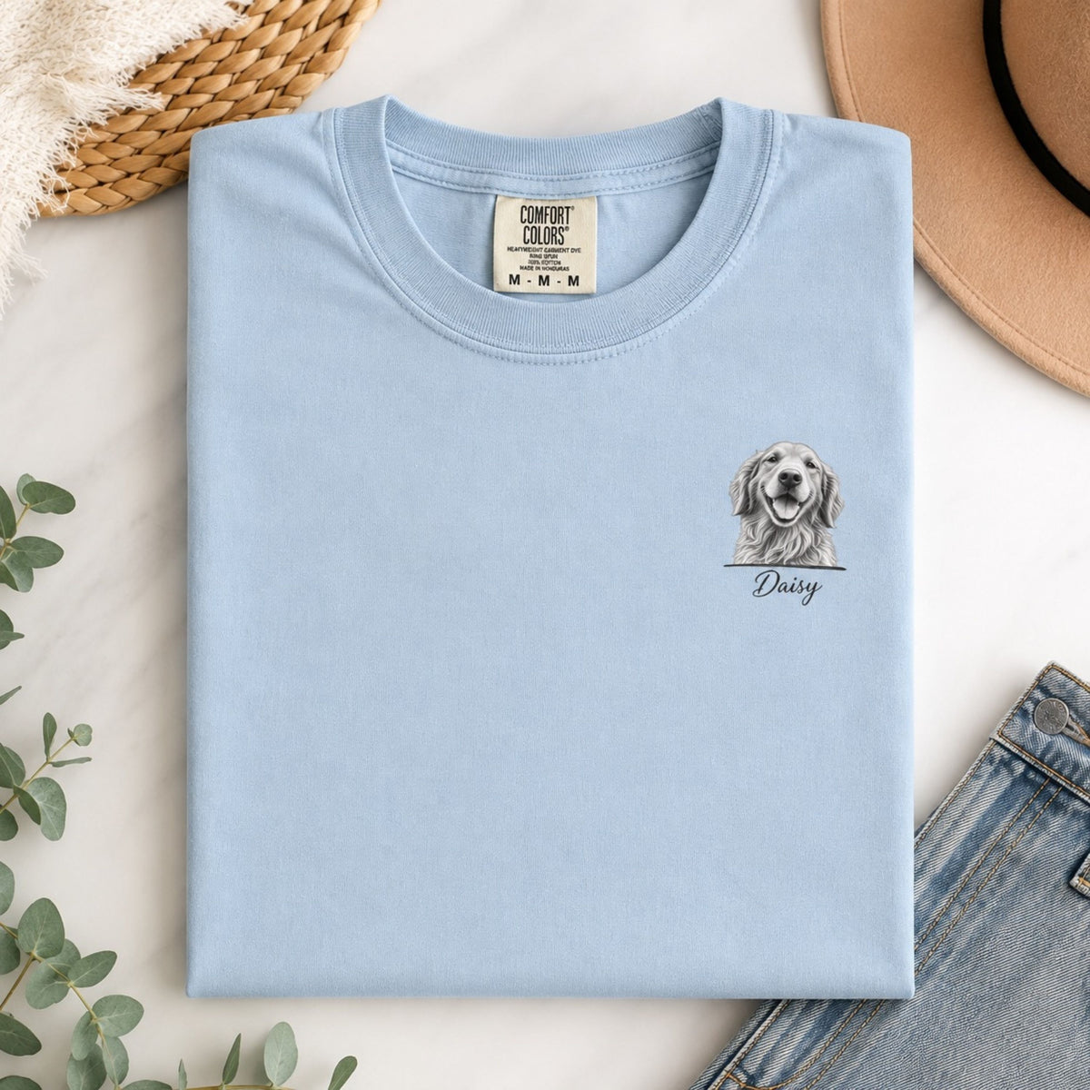 Custom Dog Portrait Shirt – Personalized Sketch Tee.
