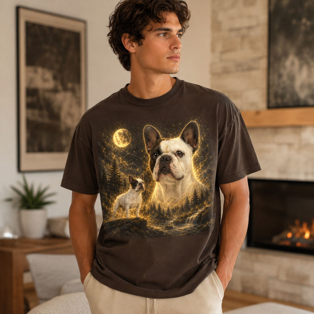 Custom Dog Shirt – Personalized Moon Pet Portrait T-Shirt.
