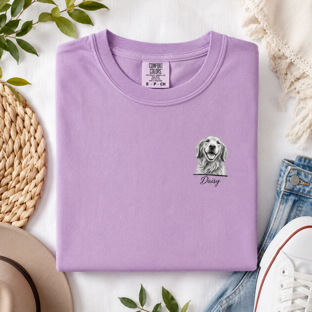 Custom Dog Portrait Shirt – Personalized Sketch Tee.
