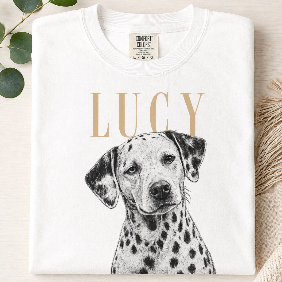Custom Pet Portrait T-Shirt – Vintage Pencil Sketch.