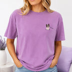 Custom Pet Portrait Shirt – Watercolor Name & Paw Tee.