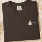 Custom Pet Portrait Shirt – Watercolor Name & Paw Tee.