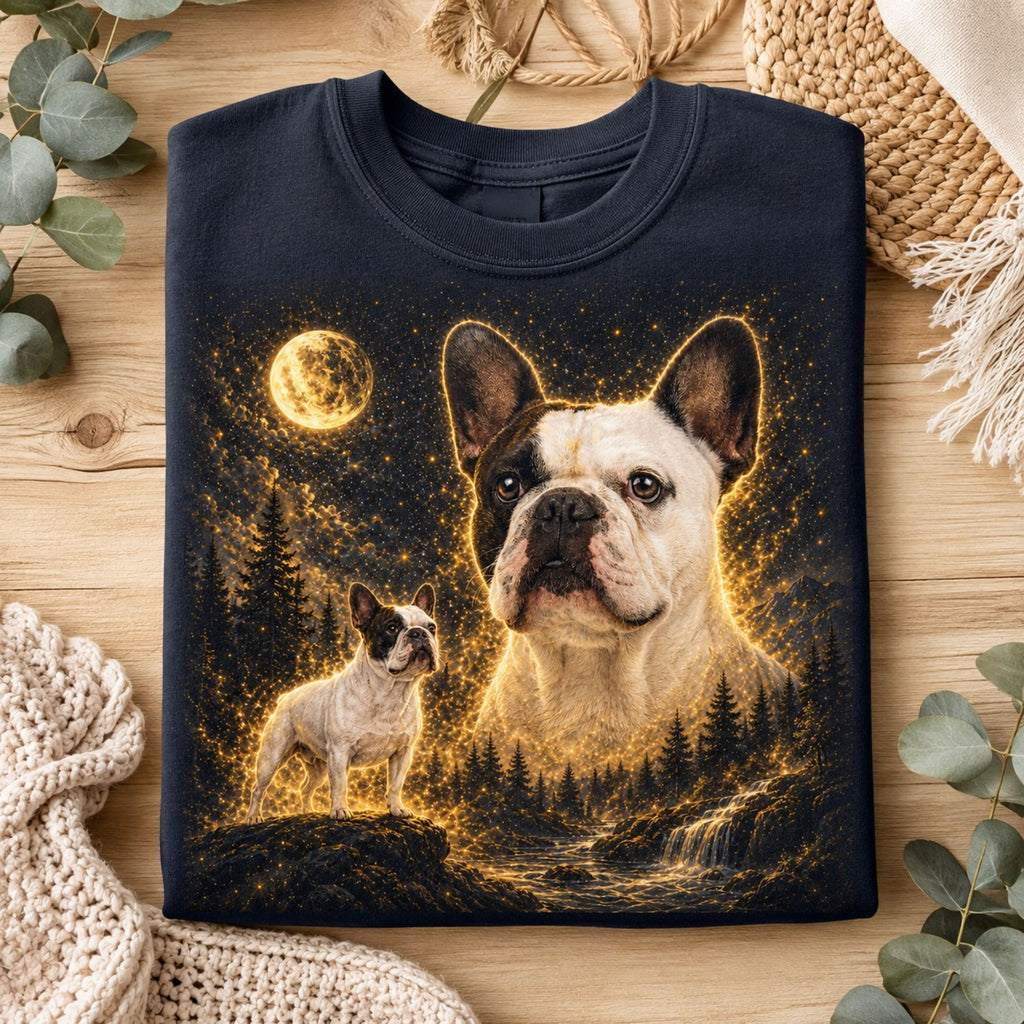 Custom Dog Shirt – Personalized Moon Pet Portrait T-Shirt.