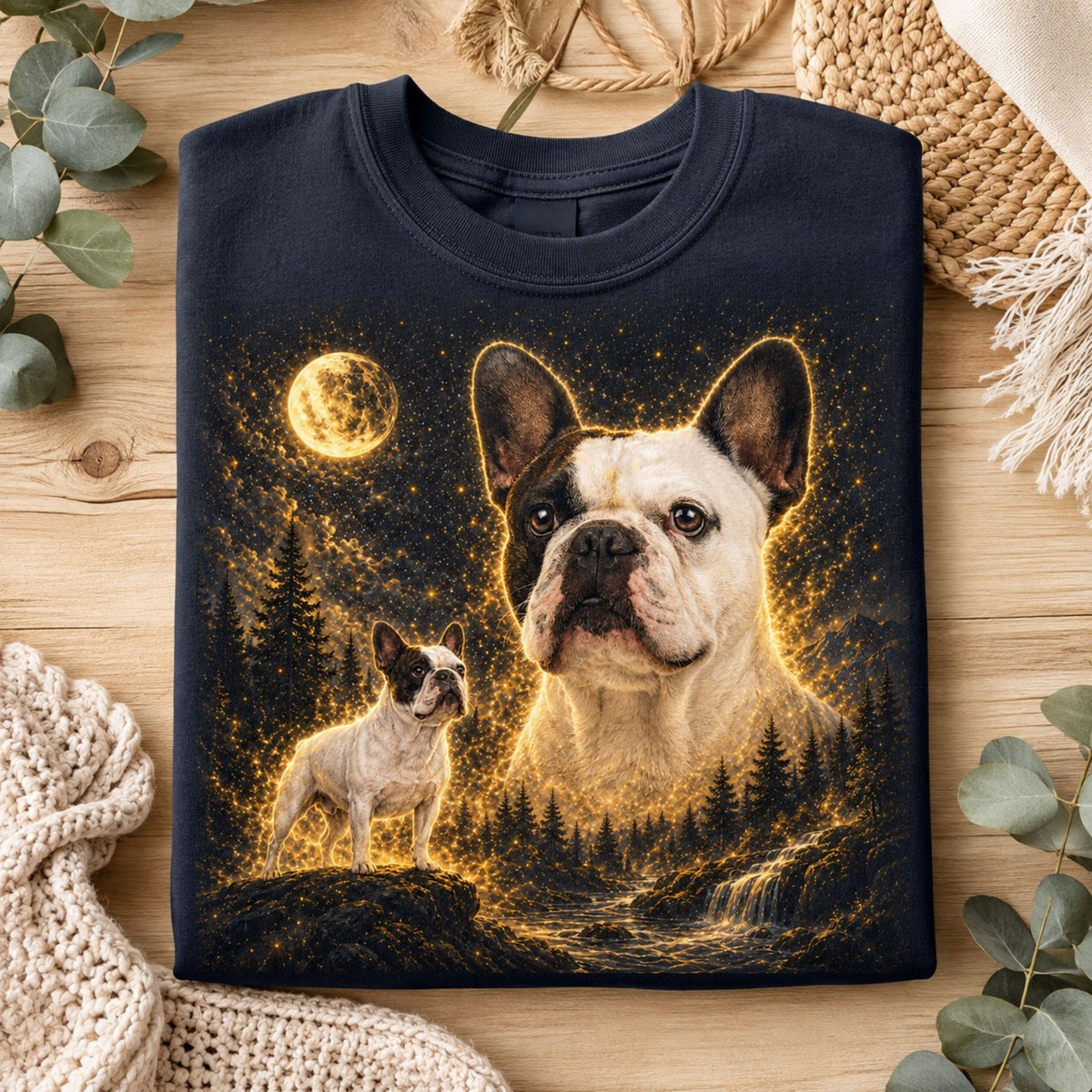 Custom Dog Shirt – Personalized Moon Pet Portrait T-Shirt.