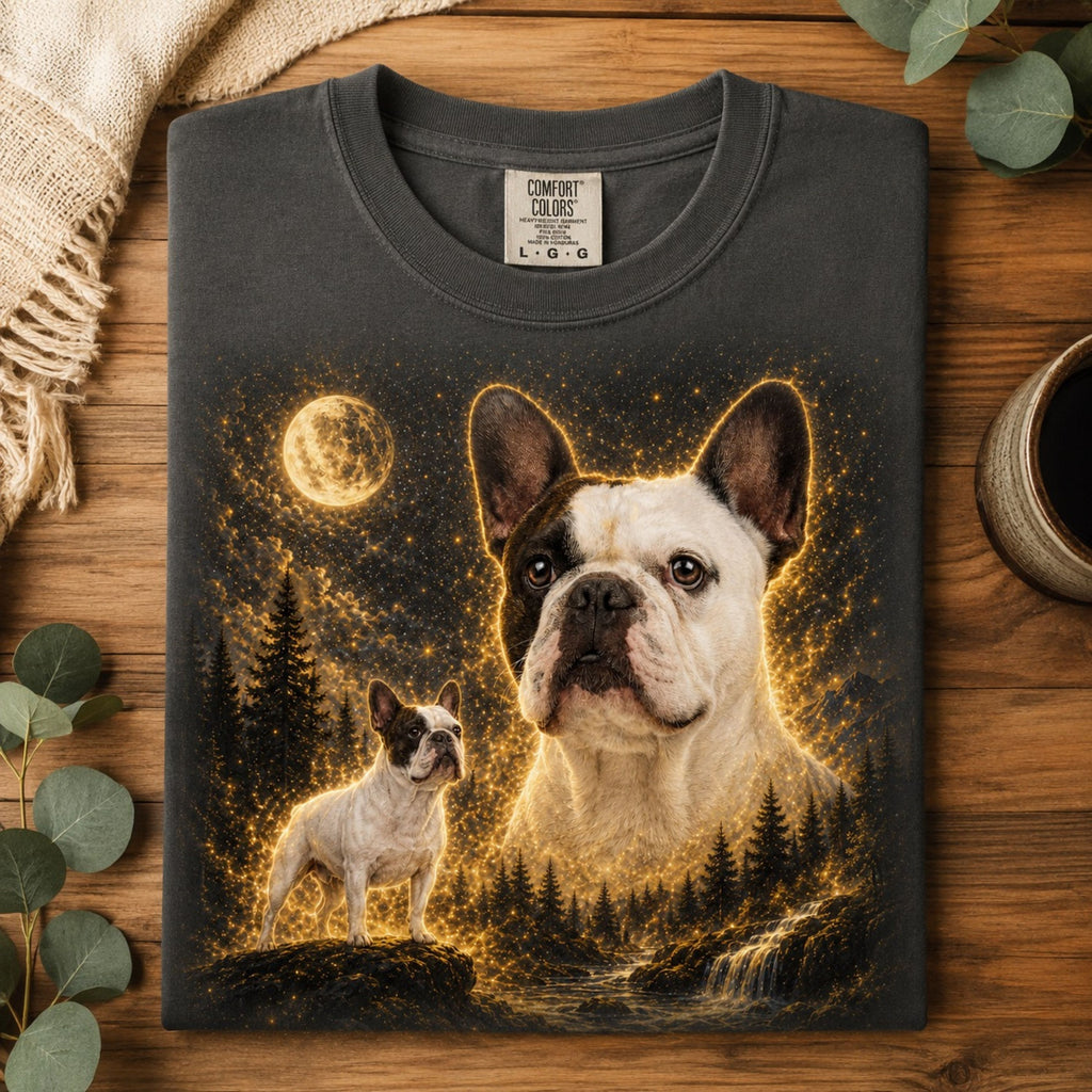 Custom Dog Shirt – Personalized Moon Pet Portrait T-Shirt.