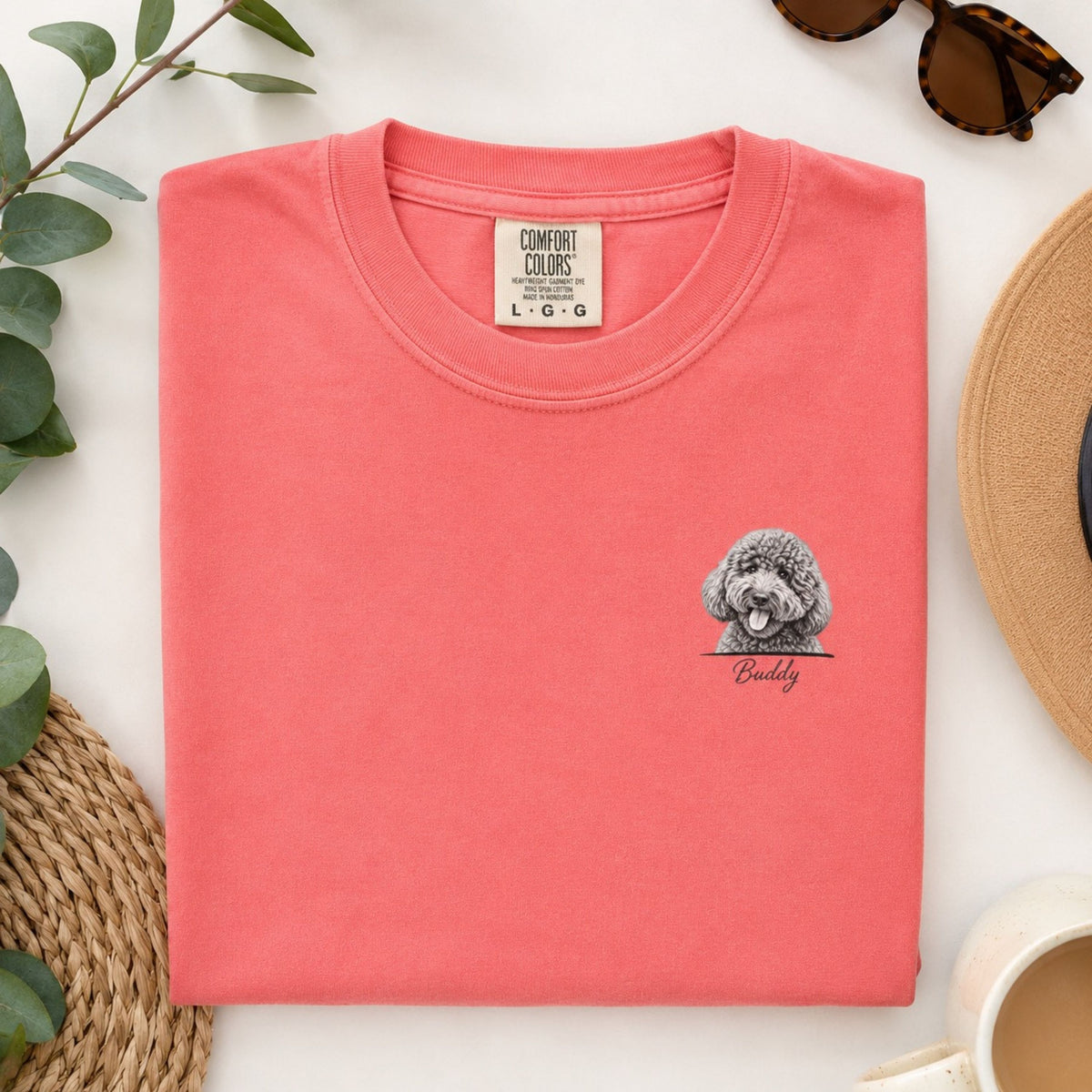 Custom Dog Portrait Shirt – Personalized Sketch Tee.