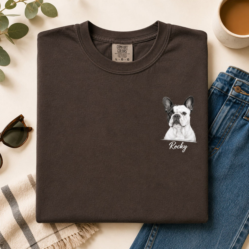 Custom Dog Portrait Shirt – Personalized Sketch Tee.
