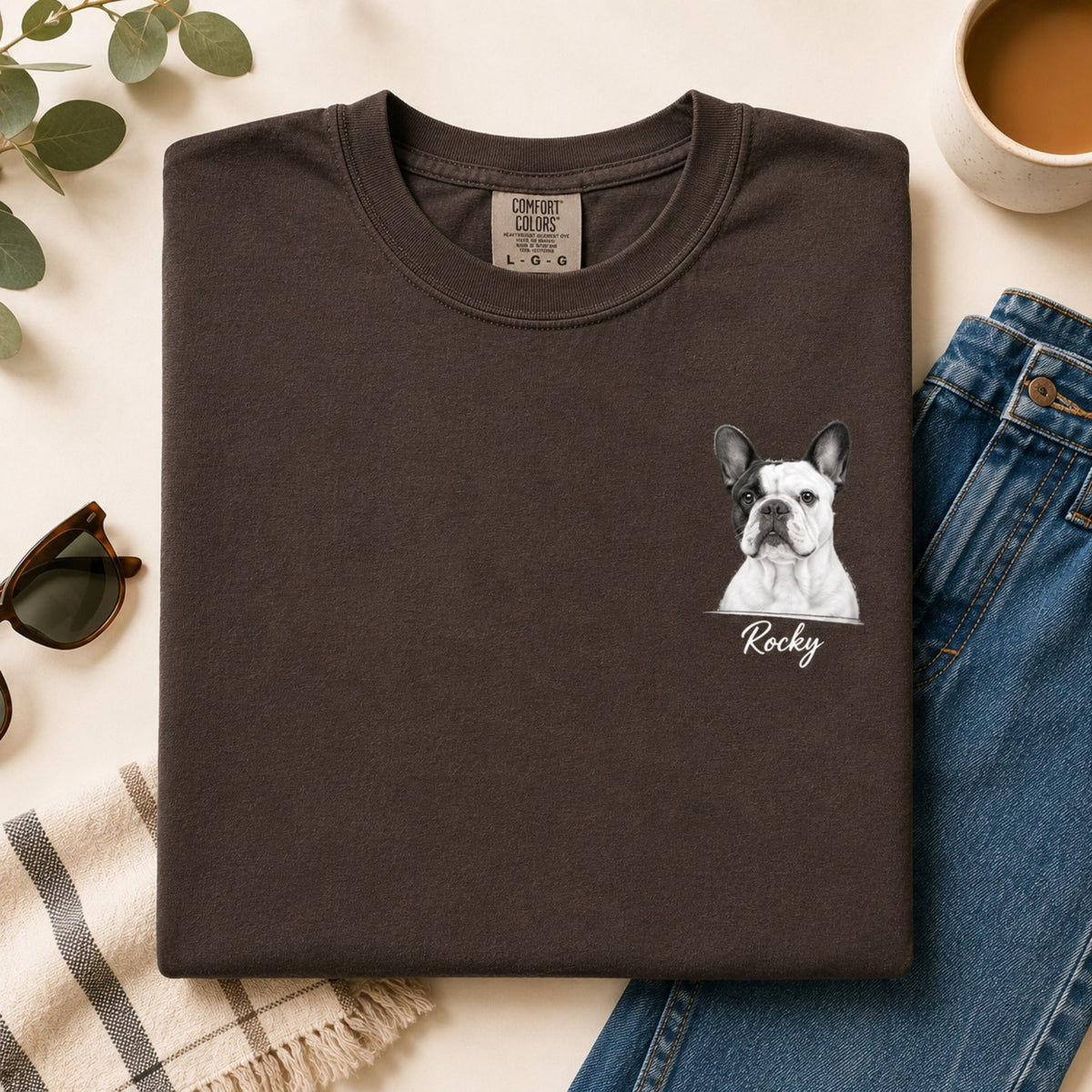 Custom Dog Portrait Shirt – Personalized Sketch Tee.