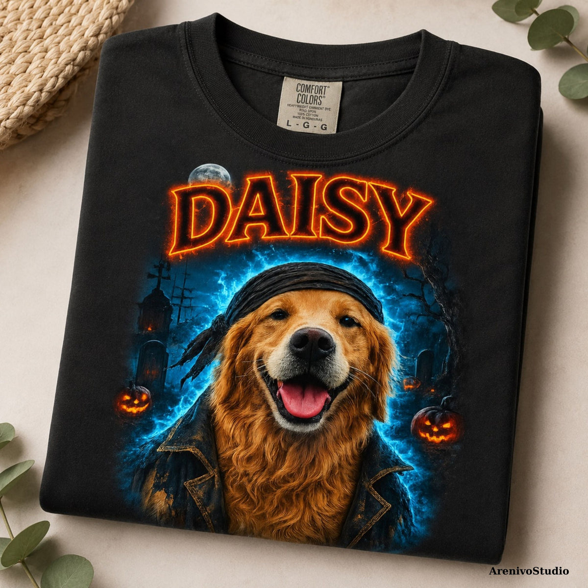 Custom Pet Halloween Shirt – Spooky Portrait T-Shirt.