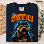 Custom Pet Halloween Shirt – Spooky Portrait T-Shirt.