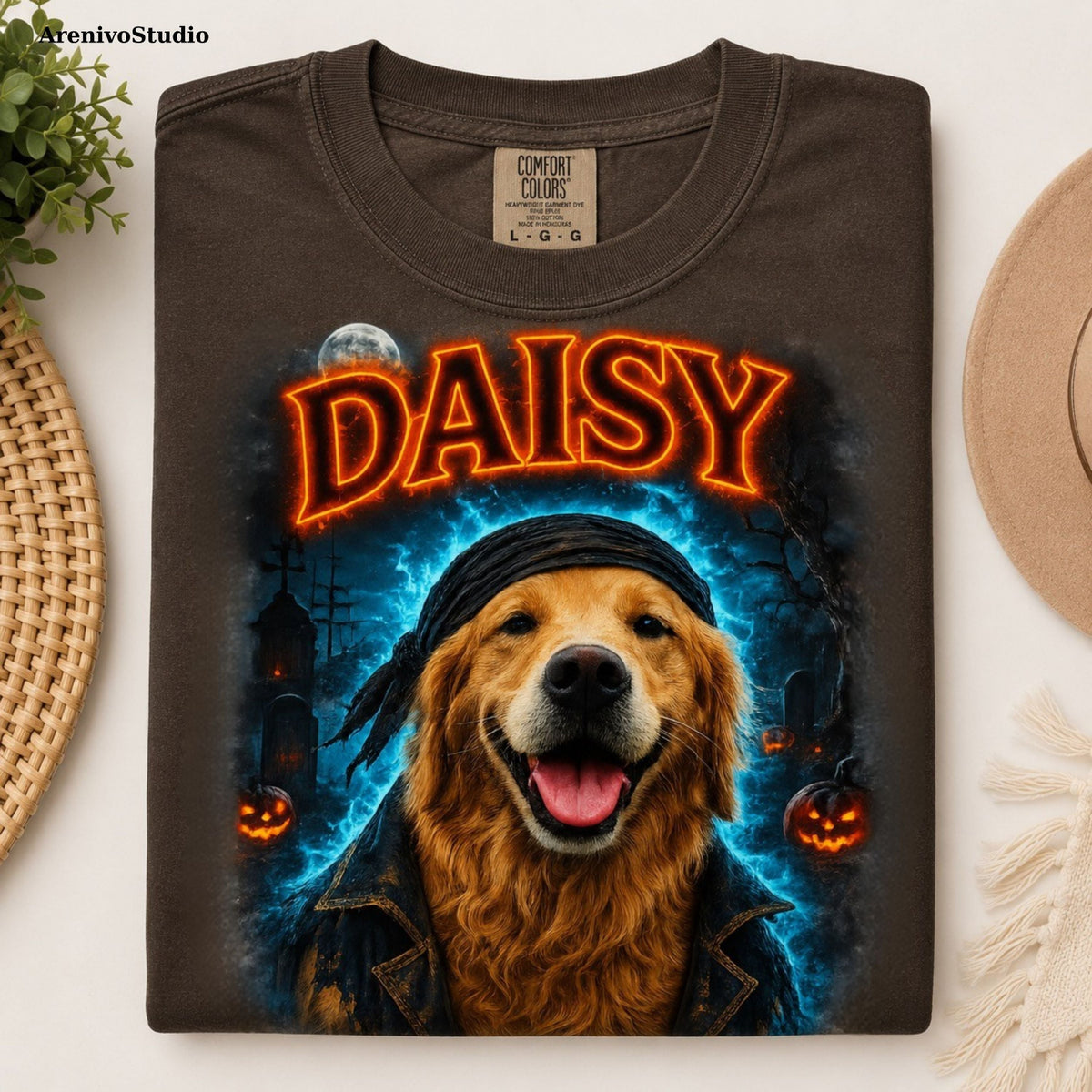 Custom Pet Halloween Shirt – Spooky Portrait T-Shirt.