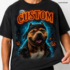 Custom Pet Halloween Shirt – Spooky Portrait T-Shirt.