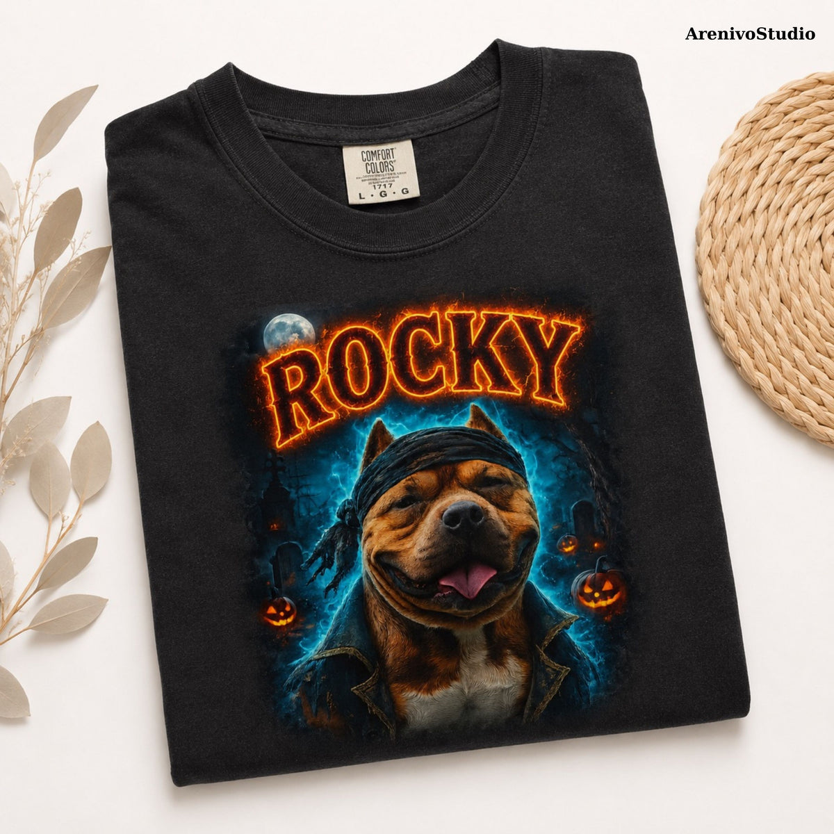 Custom Pet Halloween Shirt – Spooky Portrait T-Shirt.