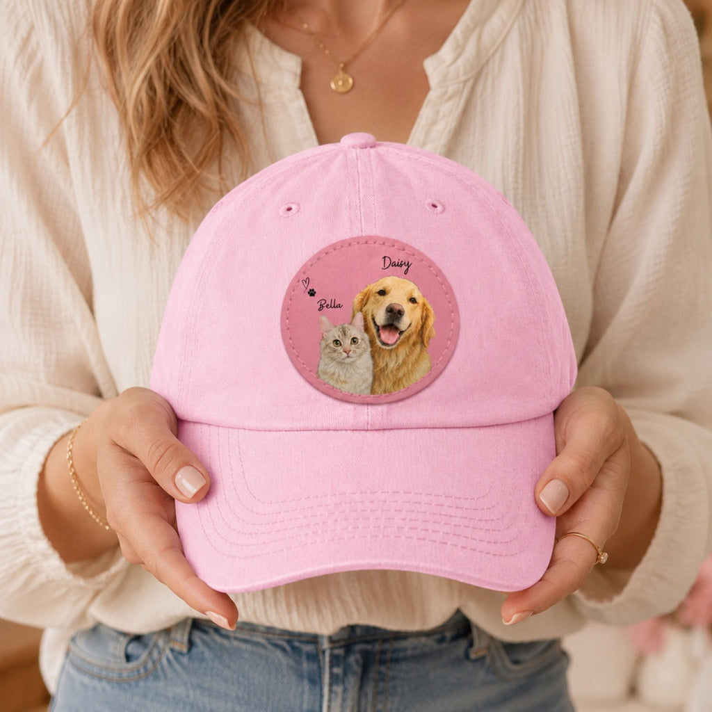 Custom Two Pet Hat – Personalized Dog & Cat Portrait Cap.