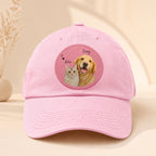 Custom Two Pet Hat – Personalized Dog & Cat Portrait Cap.