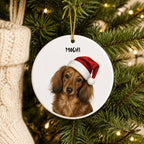 Custom Pet Christmas Ornament – Personalized Cat or Dog Portrait.