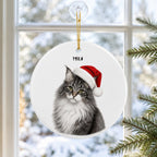 Custom Pet Christmas Ornament – Personalized Cat or Dog Portrait.