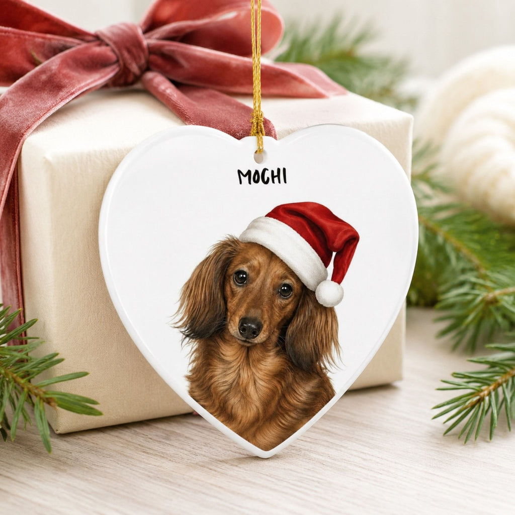 Custom Pet Christmas Ornament – Personalized Cat or Dog Portrait.