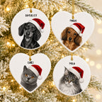 Custom Pet Christmas Ornament – Personalized Cat or Dog Portrait.
