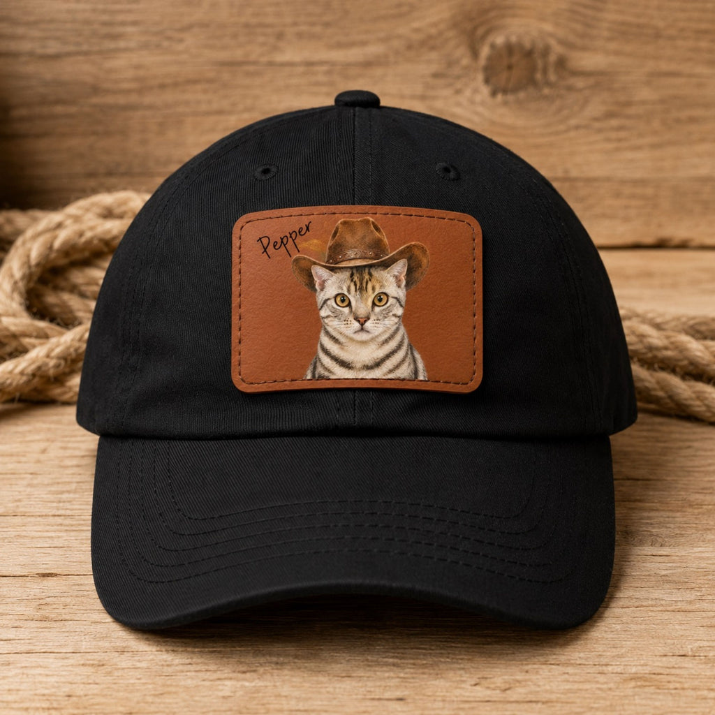 Custom Western Cat Hat – Personalized Pet Portrait Patch.