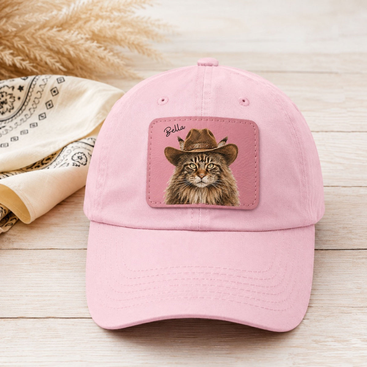 Custom Western Cat Hat – Personalized Pet Portrait Patch.