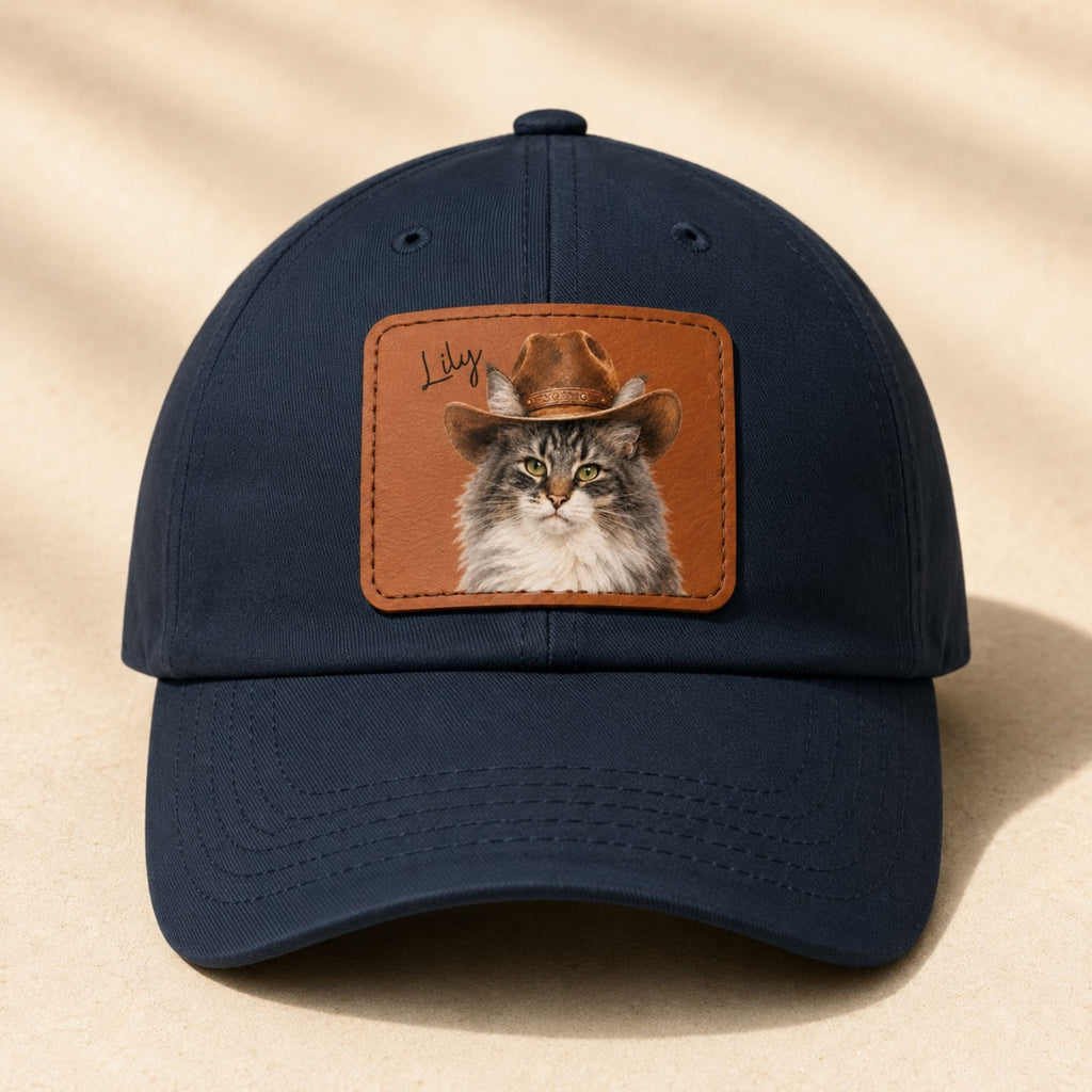 Custom Western Cat Hat – Personalized Pet Portrait Patch.