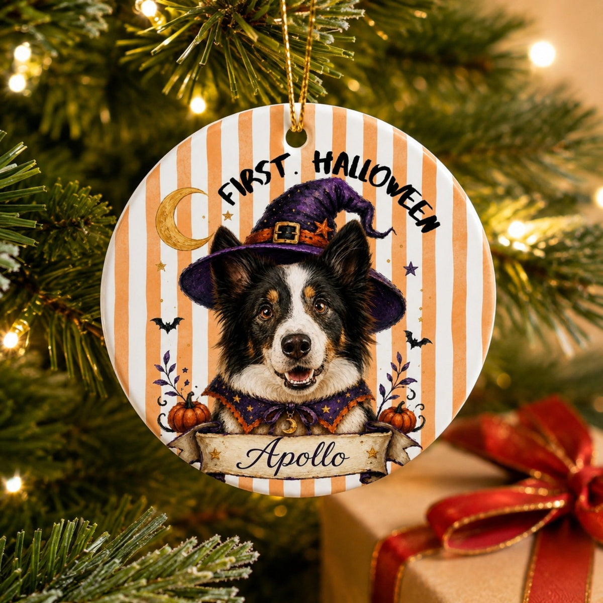 Dog’s First Halloween Ornament – Personalized Puppy Photo Gift.