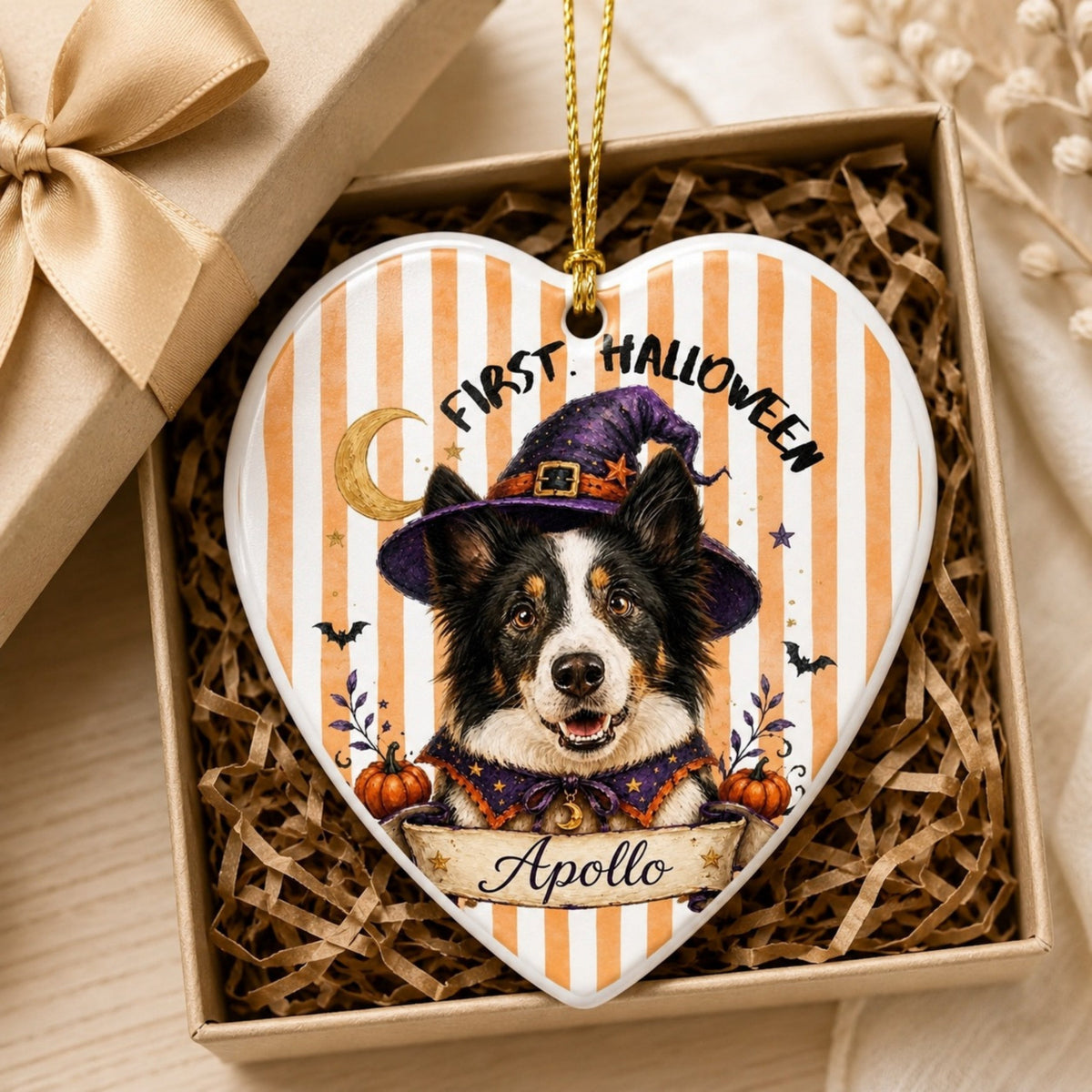 Dog’s First Halloween Ornament – Personalized Puppy Photo Gift.