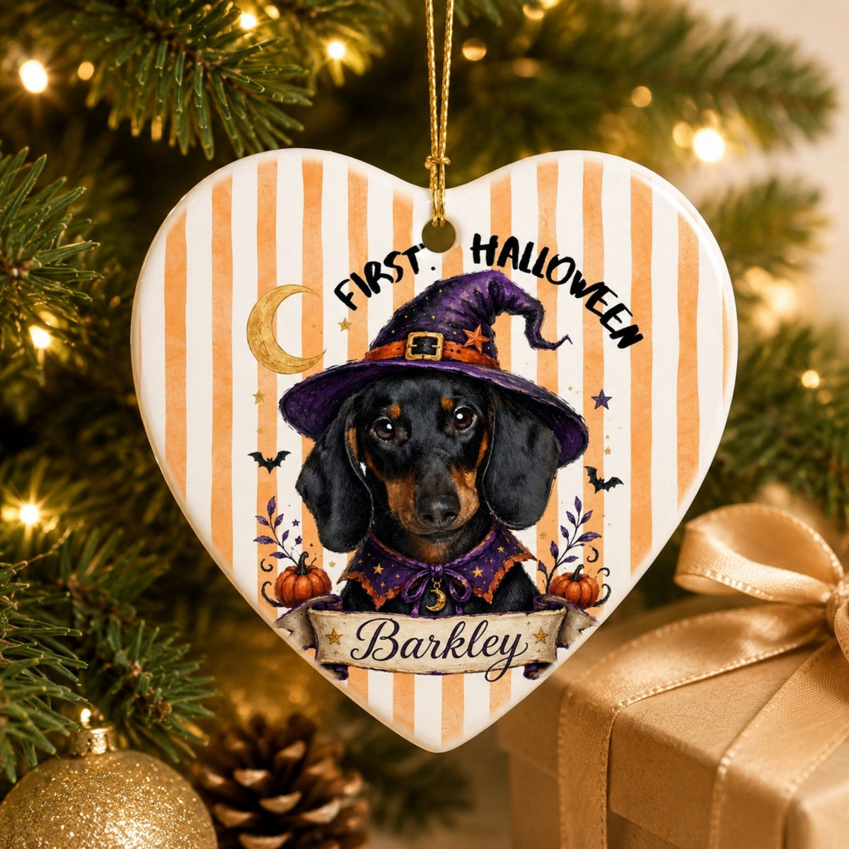 Dog’s First Halloween Ornament – Personalized Puppy Photo Gift.