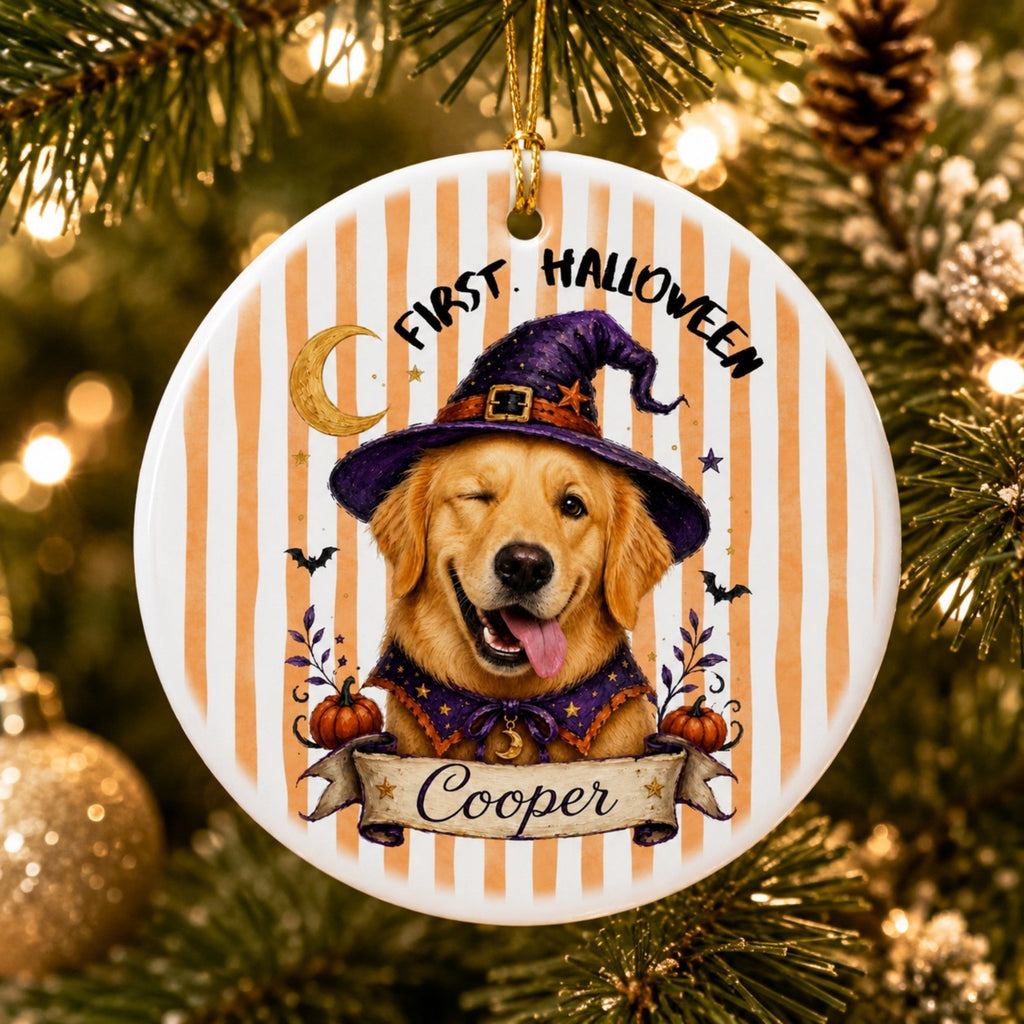 Dog’s First Halloween Ornament – Personalized Puppy Photo Gift.