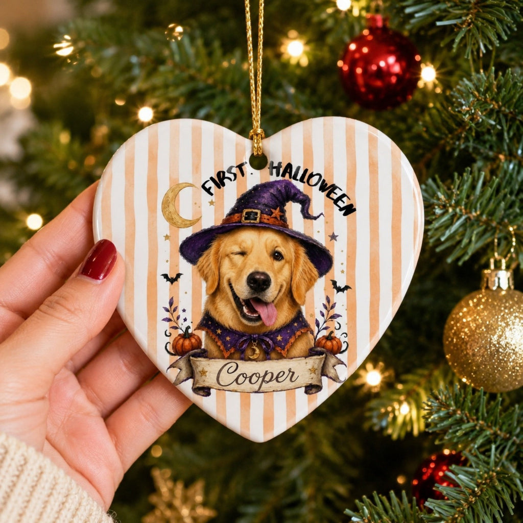 Dog’s First Halloween Ornament – Personalized Puppy Photo Gift.