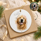 Custom Dog Memorial Ornament – Personalized Pet Portrait.