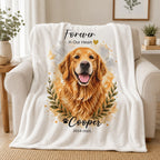 Custom Watercolor Pet Memorial Blanket with Name & Dates