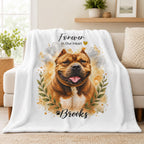 Custom Watercolor Pet Memorial Blanket with Name & Dates