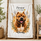 Custom Watercolor Pet Memorial Blanket with Name & Dates