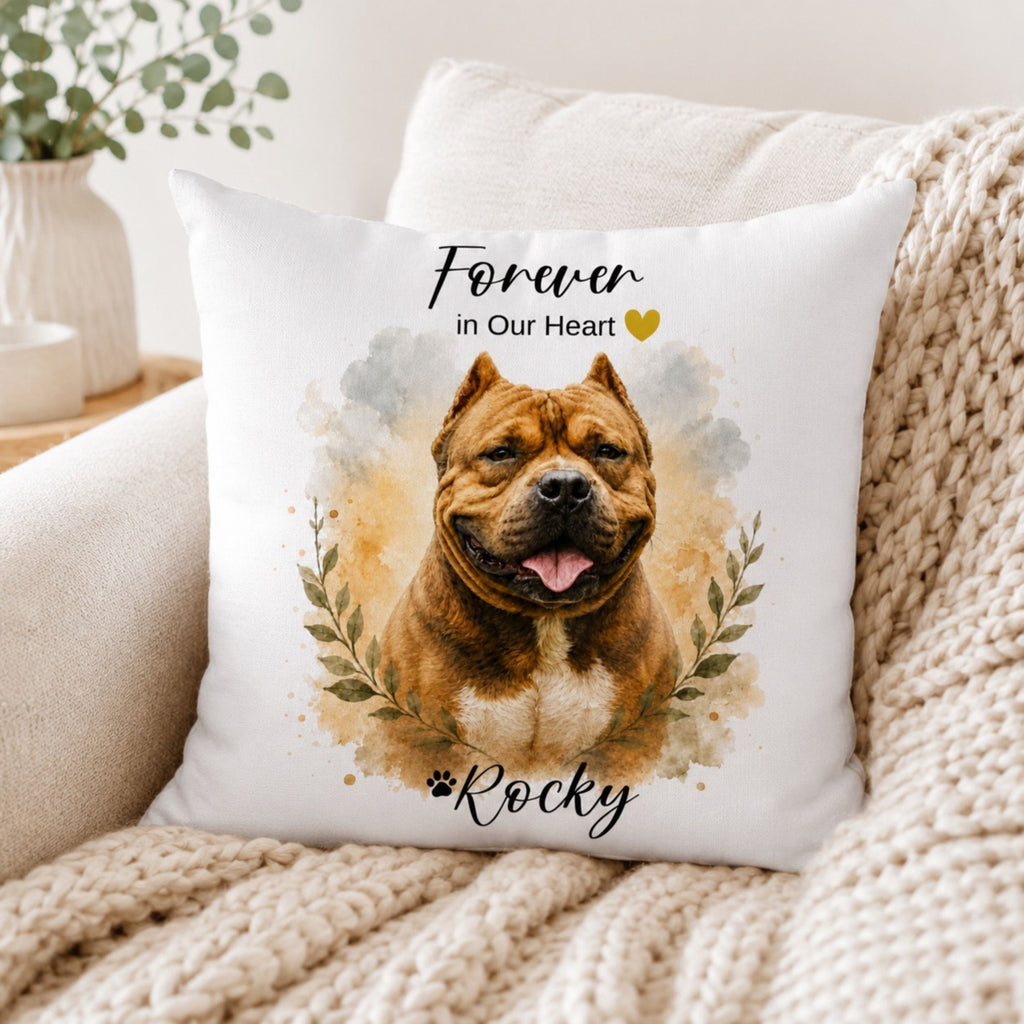 Custom Watercolor Pet Memorial Pillow – Personalized Pet Loss Gift