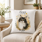 Custom Watercolor Pet Memorial Pillow – Personalized Pet Loss Gift