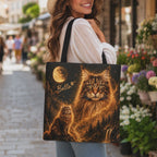 Custom Cat Moon Tote Bag – Personalized Celestial Pet Portrait