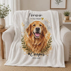 Custom Watercolor Pet Memorial Blanket with Name & Dates