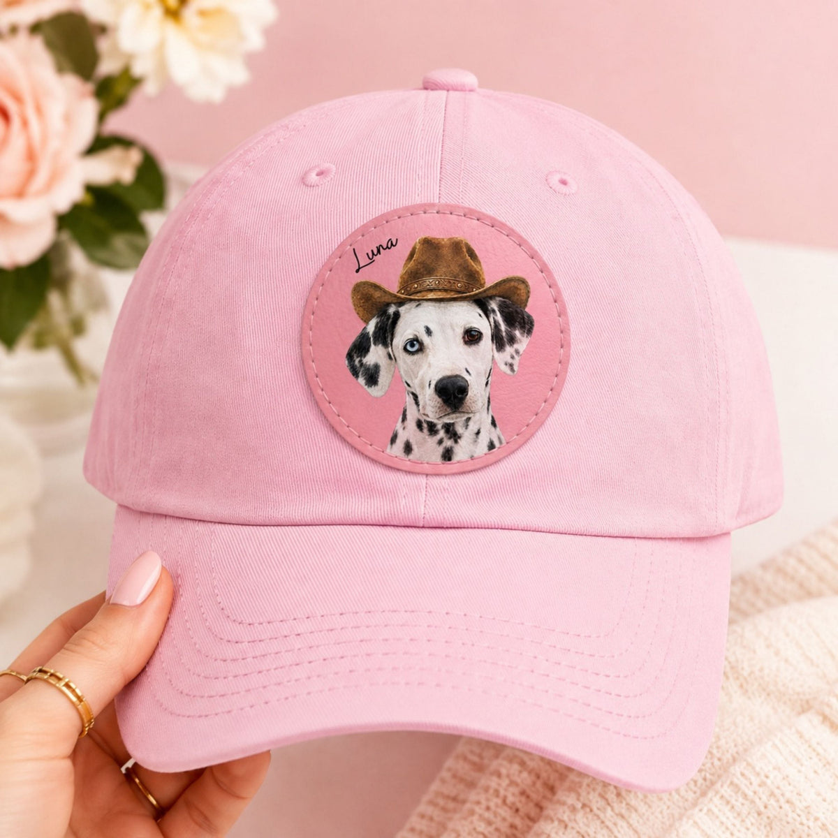 Custom Western Dog Hat – Personalized Pet Portrait Patch.