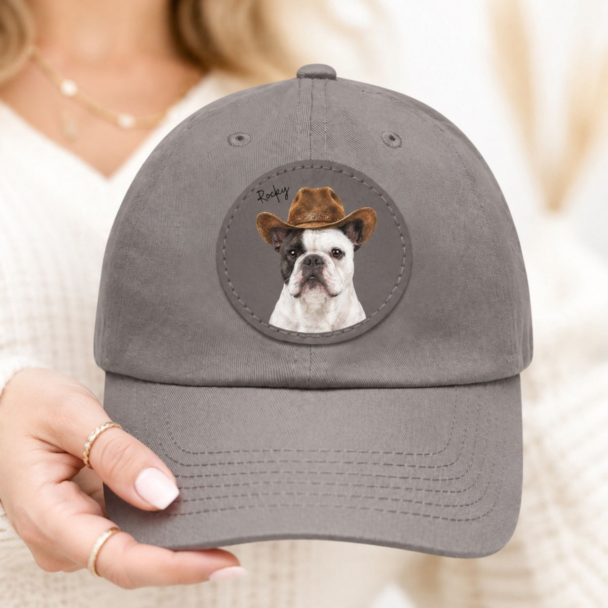 Custom Western Dog Hat – Personalized Pet Portrait Patch.